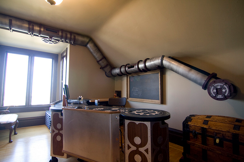 Illustration for article titled Grand Steampunk Homes and Businesses Straight from the Alternate Past